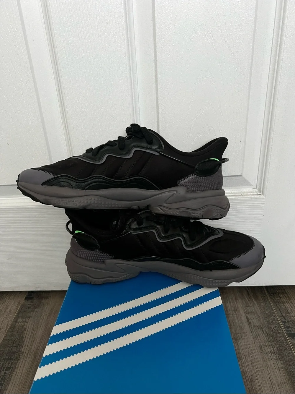 Adidas Ozweego 'Black Charcoal Screaming Green'